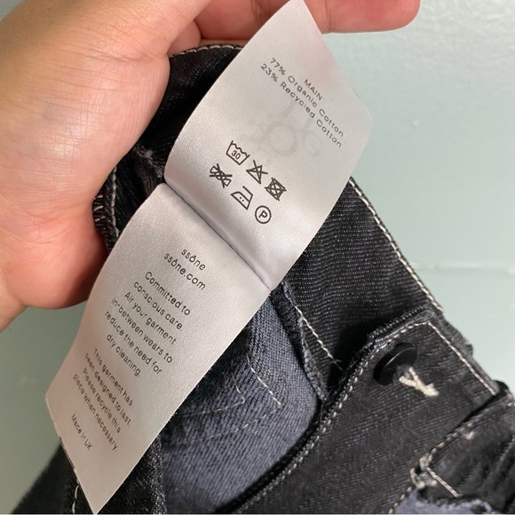 SSONE Yarrow Jean Denim Oversized Straight Leg Black High Waisted Sz 10 - Picture 7 of 8